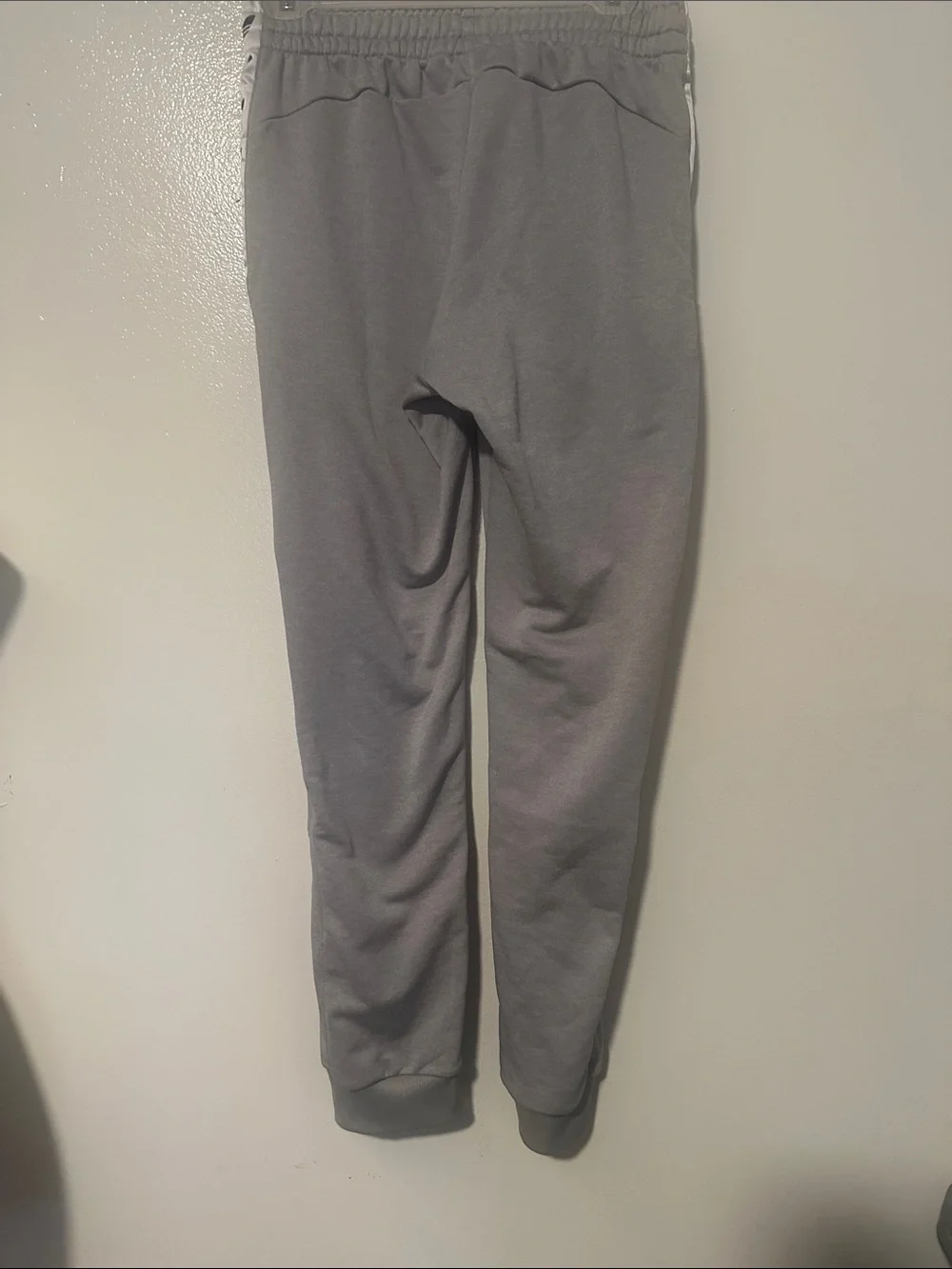 adidas Kids Gray Joggers with White Trefoil Tape